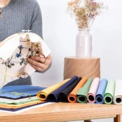 6 Pcs Linen Needlework Fabric, Square Embroidery Fabric 9 Colors Stitch Cloth For Garment Crafts And Decoration Embroidery Project -Michaels Stores 235399568594992 1