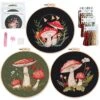 3 Sets Mushroom Embroidery Kit, Adult Beginner DIY Needle Kit,Art Craft Handy Sewing Set -Michaels Stores 235400645859376