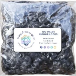 GRAY MOHAIR LOCKS. Organic Hand-Dyed Curly Wool For Rooting Doll Hair, Felting, Blending, Spinning. 1oz -Michaels Stores 236057875833872