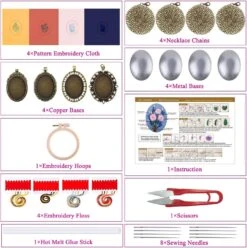 4 Pieces Silk Embroidery Pendant Kit For Beginner -Michaels Stores 240779189352112 1