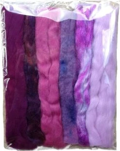 Multi Fiber Sampler - Super Soft Merino Roving, Hand Dyed BFL Wool & Sparkling Firestar For Felting, Spinning, Doll Making Purple 11 Multi Fiber Sampler - Super Soft Merino Roving, Hand Dyed BFL Wool & Sparkling Firestar For Felting, Spinning, Doll Making Purple -Michaels Stores 24211419441104