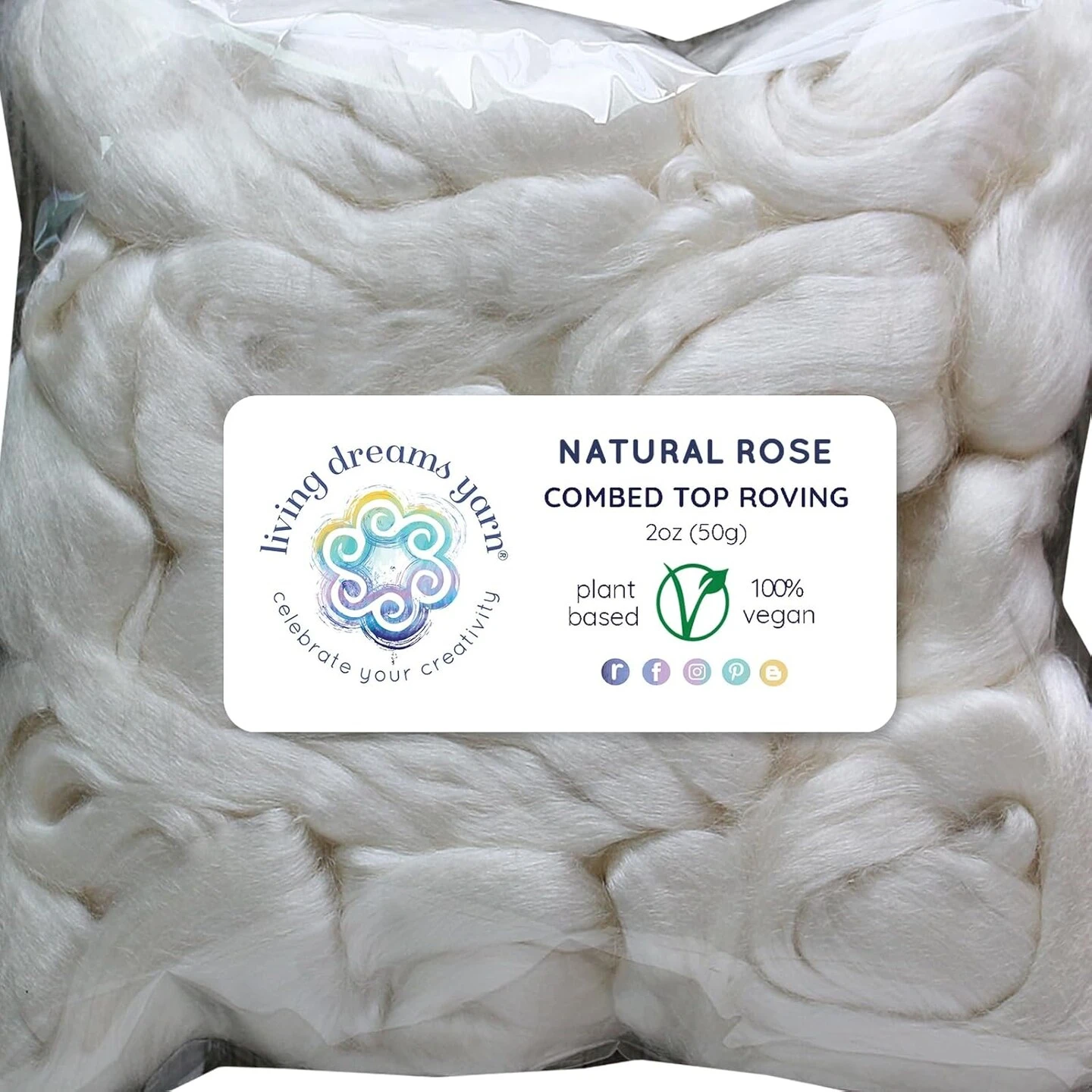 2oz Rose Fiber: Natural White Undyed Combed Top Roving. Plant Based, Eco Friendly, Vegan 11 2oz Rose Fiber: Natural White Undyed Combed Top Roving. Plant Based, Eco Friendly, Vegan - Image 9