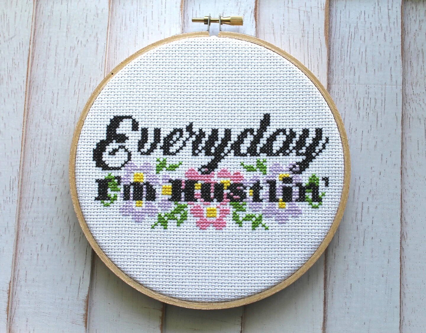 Everyday I'm Hustlin' Counted Cross Stitch DIY KIT Intermediate 6 Everyday I'm Hustlin' Counted Cross Stitch DIY KIT Intermediate - Image 4