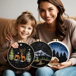 Embroidery Kit For Beginner Adults, Counted Stamped Cross Stitch Kit For Adult Beginner, Hand Embroidery Starter Kits With Pattern, 3 Embroidery Hoop, Fabric (Attached Teaching Video QR Code) 23 Embroidery Kit For Beginner Adults, Counted Stamped Cross Stitch Kit For Adult Beginner, Hand Embroidery Starter Kits With Pattern, 3 Embroidery Hoop, Fabric (Attached Teaching Video QR Code) -Michaels Stores 252145327440688 1