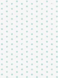 Designer Printed AIDA Canvas 18ct Green Polka Dots On White