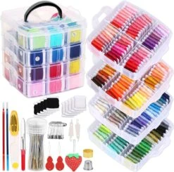276 Pack Embroidery Floss Thread Kit(210 Colors)