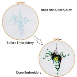 Louise Maelys Embroidery Kit For Beginners,Cat Stamped Pattern Cross Stitch Kits For Adult Including Cloth,Hoop,Color Threads,Needles And Instruction -Michaels Stores 273728894564016