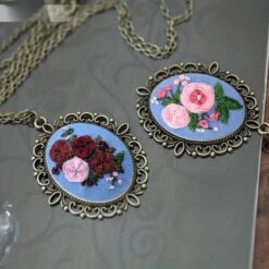 4 Pieces Silk Embroidery Pendant Kit For Beginner -Michaels Stores 273728903378608