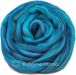 100% Merino Wool Roving. Soft Colorful Combed Top Roving For Felting, Spinning, Fiber Arts. Bahama Mama