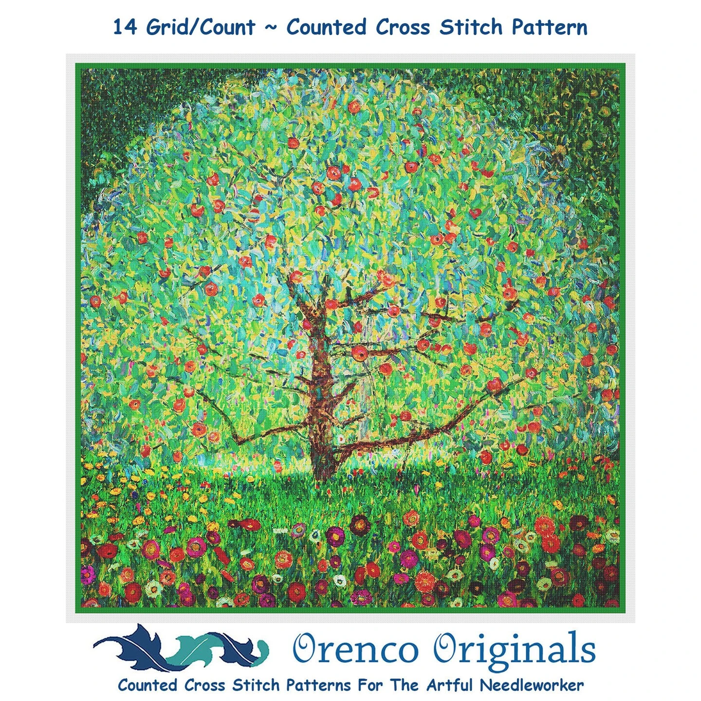 Gustav Klimt Apple Tree Counted Cross Stitch Pattern 3 Gustav Klimt Apple Tree Counted Cross Stitch Pattern