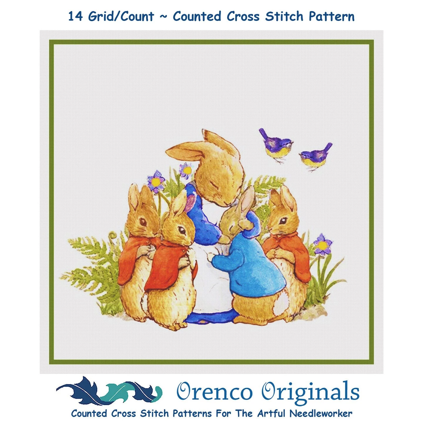 Peter Rabbit's Family In The Garden Inspired By Beatrix Potter Counted Cross Stitch Pattern 3 Peter Rabbit's Family In The Garden Inspired By Beatrix Potter Counted Cross Stitch Pattern