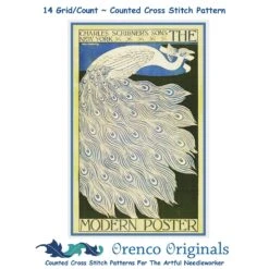 Will Bradley Modern Poster With A Peacock Counted Cross Stitch Chart Pattern 27 Will Bradley Modern Poster With A Peacock Counted Cross Stitch Chart Pattern -Michaels Stores 2808198238921 2