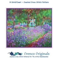 The Artist's Garden In Giverny Inspired By Claude Monet's Impressionist Painting Counted Cross Stitch Pattern -Michaels Stores 2808207893193 2