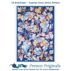 Acanthus Leaves And Grapes By William Morris Counted Cross Stitch Pattern -Michaels Stores 2808217361609 1