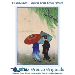 2 Women Rain Umbrella Asian Japanese Ohara Shoson Counted Cross Stitch Pattern 27 2 Women Rain Umbrella Asian Japanese Ohara Shoson Counted Cross Stitch Pattern -Michaels Stores 2808219565257 2