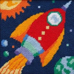 Rocket Ship - Needlepoint Kit Multicolor 6 Rocket Ship - Needlepoint Kit Multicolor -Michaels Stores 2808224042185 1