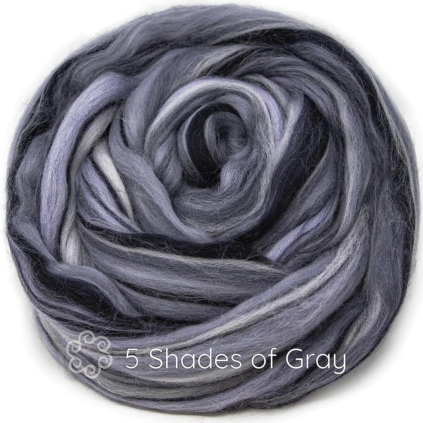 100% Merino Wool Roving. Soft Colorful Combed Top Roving For Felting, Spinning, Fiber Arts. 5 Shades Of Grey 8 100% Merino Wool Roving. Soft Colorful Combed Top Roving For Felting, Spinning, Fiber Arts. 5 Shades Of Grey - Image 6