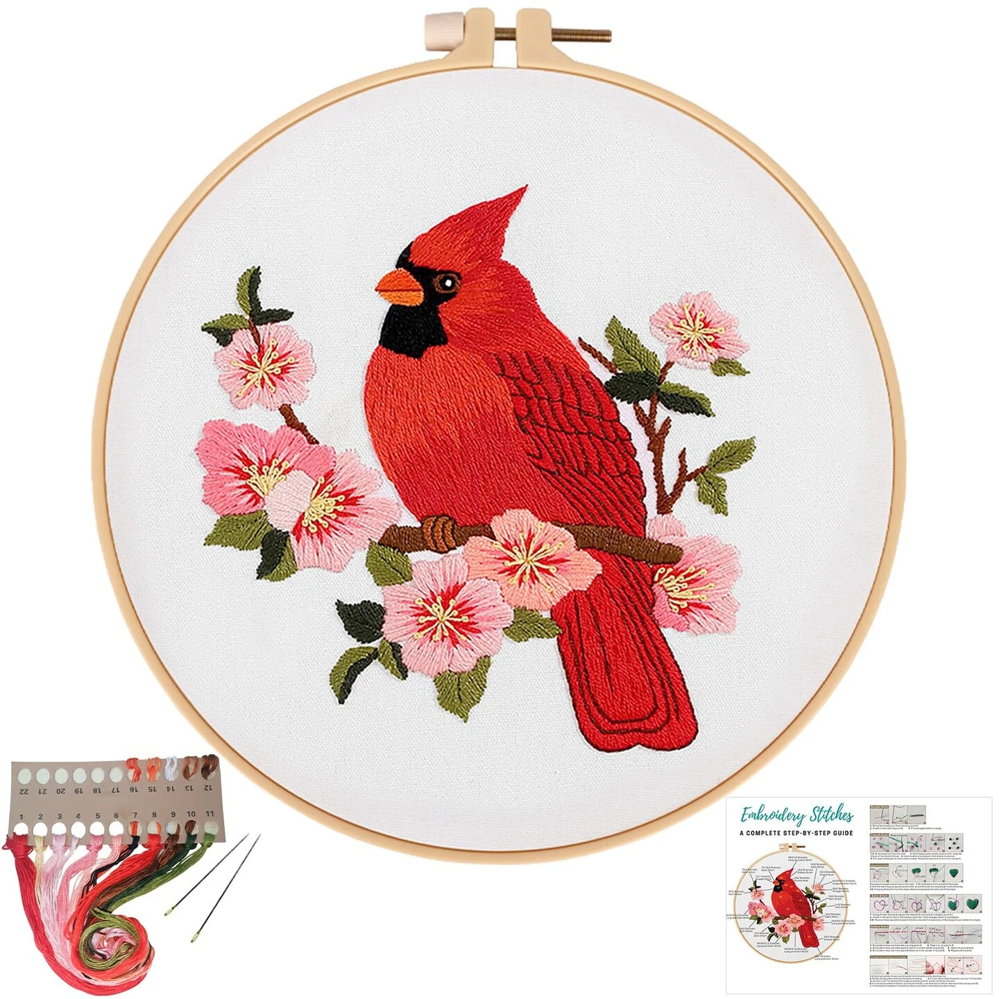 Louise Maelys Cardinal Embroidery Kits For Beginners With Bird Flower Pattern,Adults Starter Cross Stitch Kit DIY Needlepoint 15 Louise Maelys Cardinal Embroidery Kits For Beginners With Bird Flower Pattern,Adults Starter Cross Stitch Kit DIY Needlepoint - Image 13