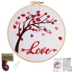 Louise Maelys Love Heart Tree Beginners Embroidery Kits,Cross Stitch Starter Kit For Adults Including Cloth With Lovers Pattern Hoop Needles Instruction And Threads 32 Louise Maelys Love Heart Tree Beginners Embroidery Kits,Cross Stitch Starter Kit For Adults Including Cloth With Lovers Pattern Hoop Needles Instruction And Threads -Michaels Stores 288017883756208 2