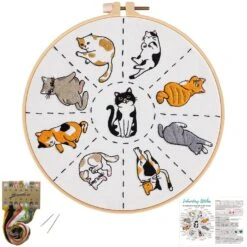 Louise Maelys Cats Embroidery Kits For Beginners With Cute Animals Pattern,Adults Starter Cross Stitch Kit DIY Needlepoint 32 Louise Maelys Cats Embroidery Kits For Beginners With Cute Animals Pattern,Adults Starter Cross Stitch Kit DIY Needlepoint -Michaels Stores 289266160006832 2
