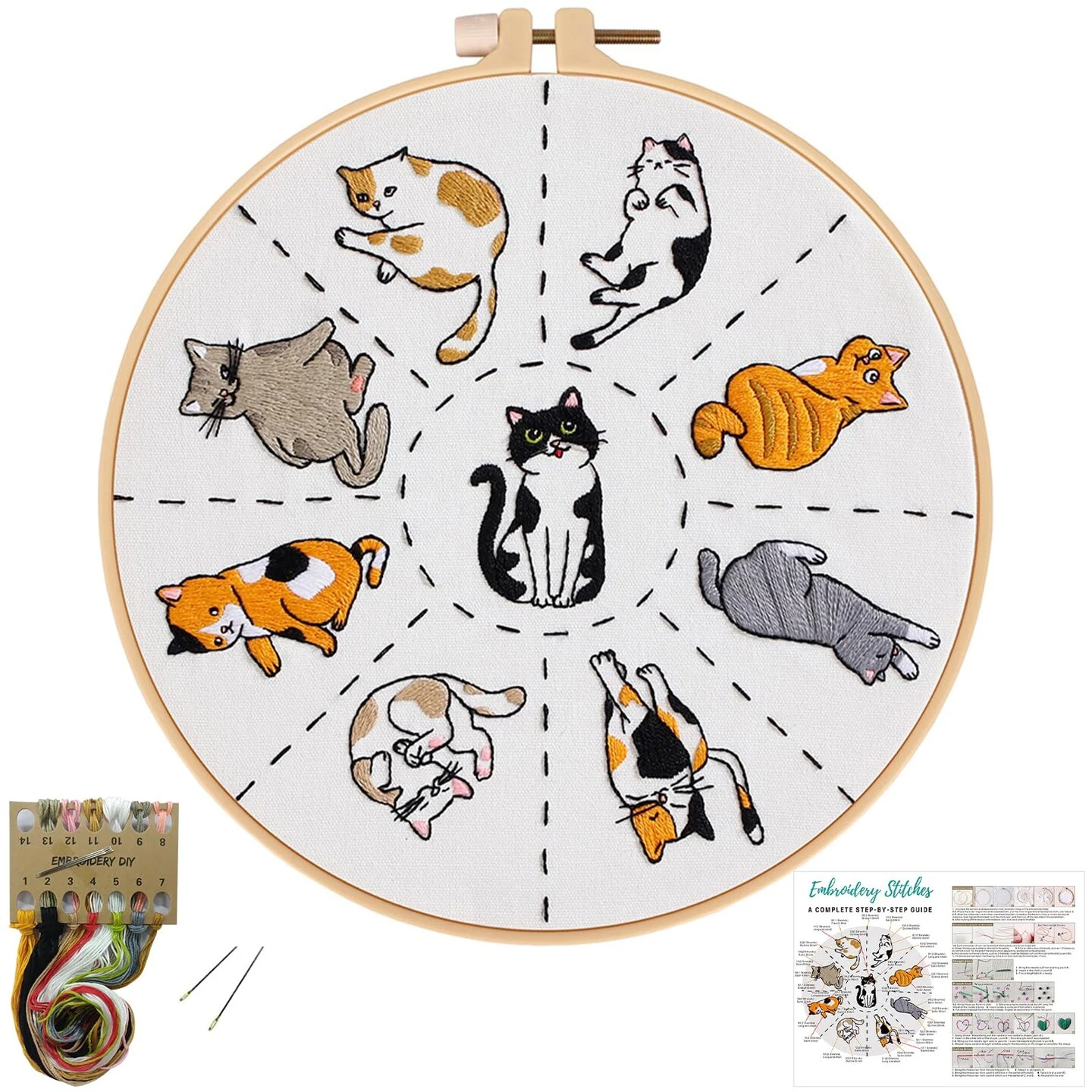 Louise Maelys Cats Embroidery Kits For Beginners With Cute Animals Pattern,Adults Starter Cross Stitch Kit DIY Needlepoint 15 Louise Maelys Cats Embroidery Kits For Beginners With Cute Animals Pattern,Adults Starter Cross Stitch Kit DIY Needlepoint - Image 13