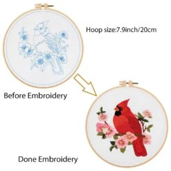 Louise Maelys Cardinal Embroidery Kits For Beginners With Bird Flower Pattern,Adults Starter Cross Stitch Kit DIY Needlepoint 24 Louise Maelys Cardinal Embroidery Kits For Beginners With Bird Flower Pattern,Adults Starter Cross Stitch Kit DIY Needlepoint -Michaels Stores 289266637108912