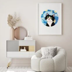 Louise Maelys Cat Starry Sky Embroidery Kits For Beginners With Floral Pattern,Adults Starter Cross Stitch Kit DIY Needlepoint -Michaels Stores 289267381597872