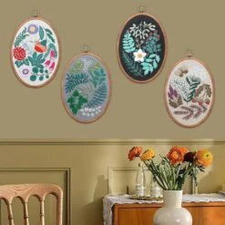 Maydear 4 Pack Embroidery Starter Kit With Pattern, Stamped Cross Stitch Kits For Beginners Adults With Embroidery Hoop And Instructions, Hand Embroidery Kit Cross Stitch Kits Stamped -Michaels Stores 289267445561008 1