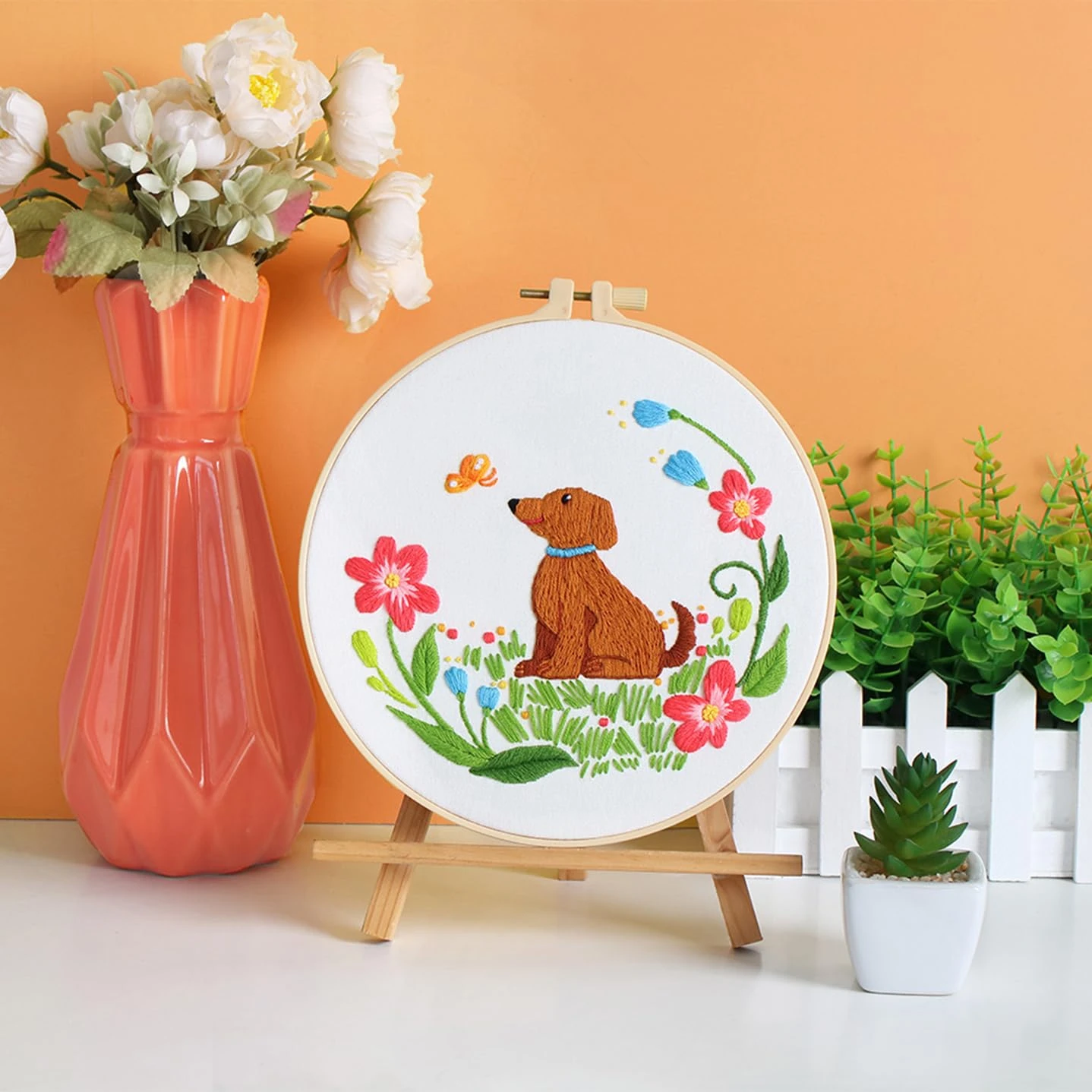 Louise Maelys Dog Embroidery Kits For Beginners With Floral Pattern,Cross Stitch Kit For Adults DIY Needlepoint With Embroidery Instructions 11 Louise Maelys Dog Embroidery Kits For Beginners With Floral Pattern,Cross Stitch Kit For Adults DIY Needlepoint With Embroidery Instructions - Image 9