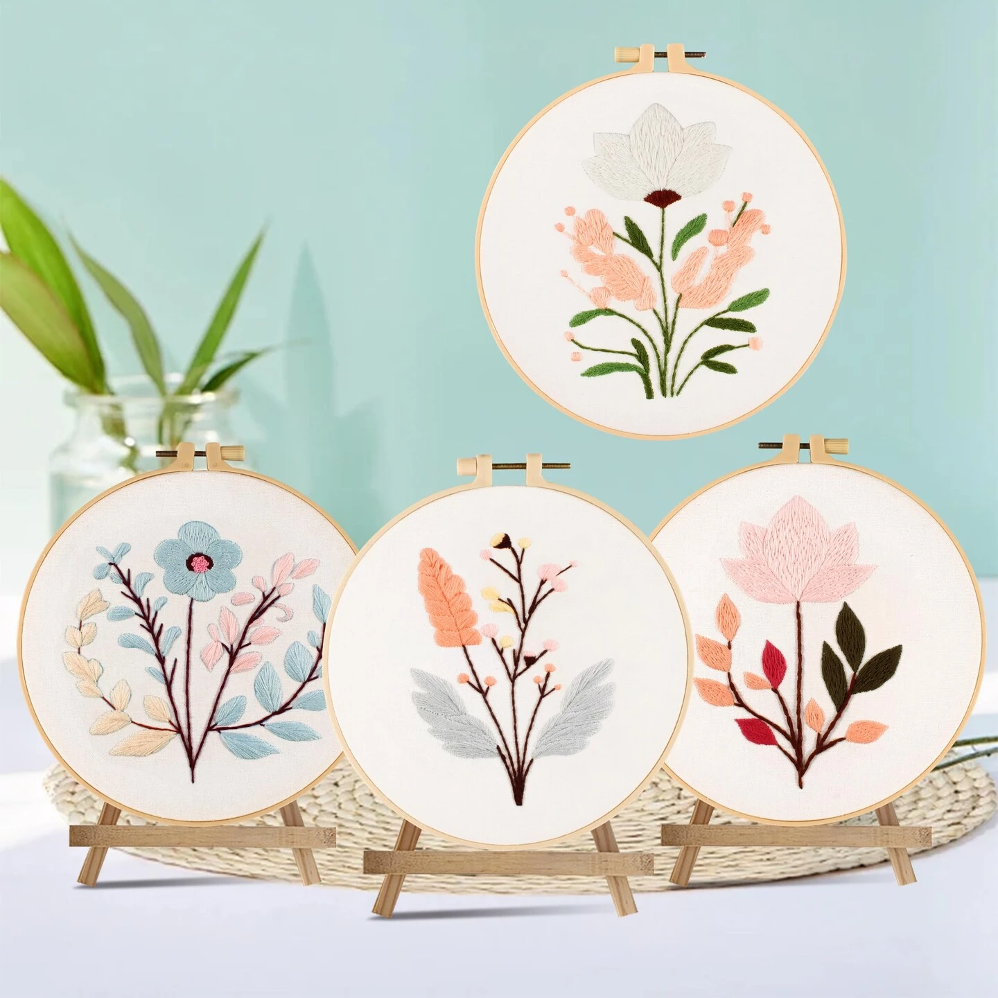 Maydear 4 Sets Embroidery Kit Punch Needle Kit,Embroidery Kit For Beginners Cross Stitch Kits With Embroidery Hoop And Instructions, Hand Embroidery Starter Kit For Adults (Four Flowers) 10 Maydear 4 Sets Embroidery Kit Punch Needle Kit,Embroidery Kit For Beginners Cross Stitch Kits With Embroidery Hoop And Instructions, Hand Embroidery Starter Kit For Adults (Four Flowers) - Image 8