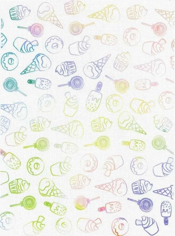 Designer Printed AIDA Canvas 14ct Ice Cream And Sweets 3 Designer Printed AIDA Canvas 14ct Ice Cream And Sweets