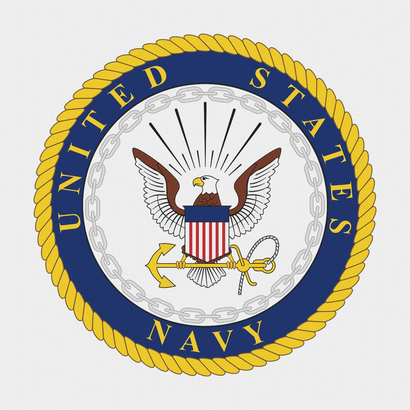 US American Navy Crest Insignia Emblem Counted Cross Stitch Chart Pattern 4 US American Navy Crest Insignia Emblem Counted Cross Stitch Chart Pattern - Image 2