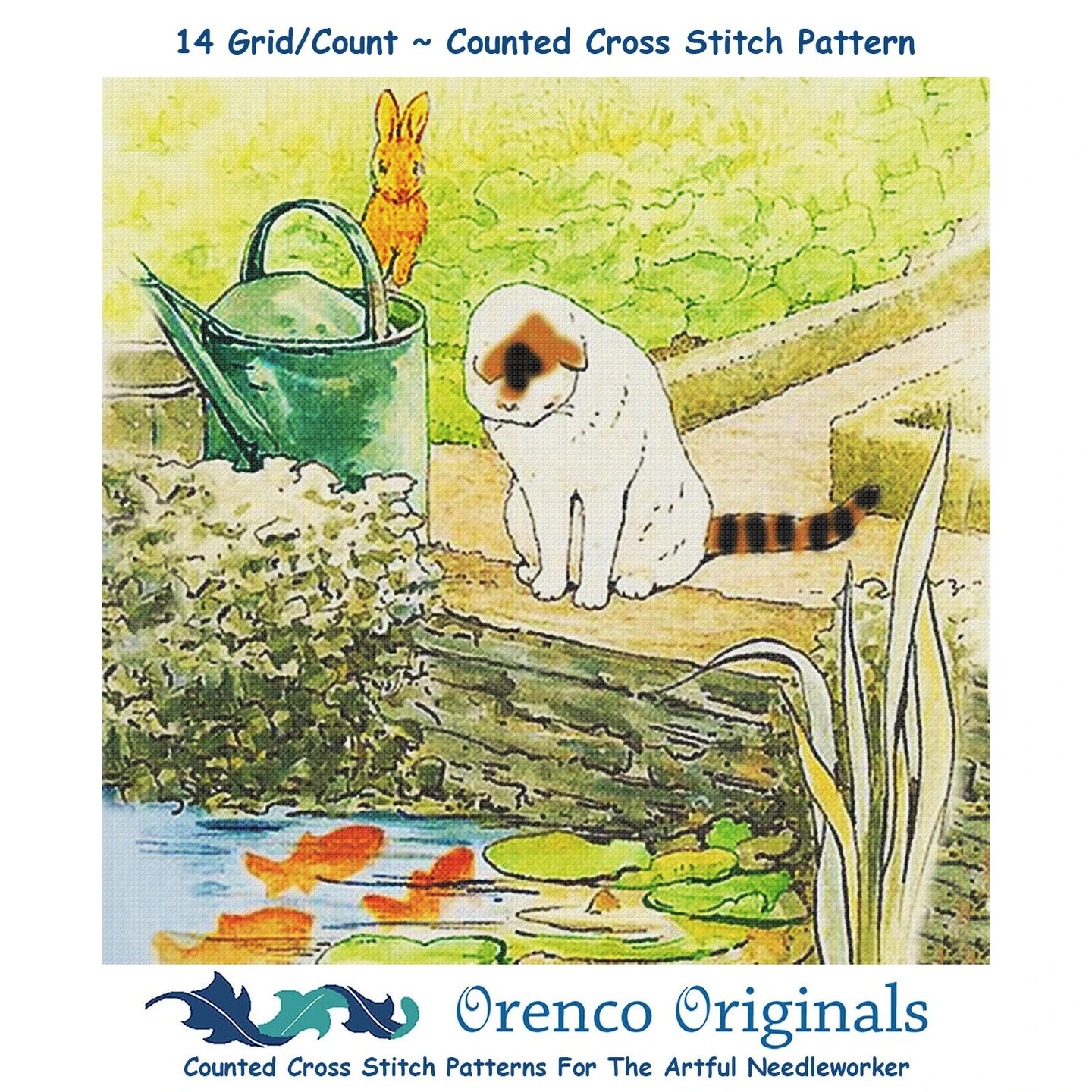 Beatrix Potter Peter Rabbit Cat Goldfish Pond Counted Cross Stitch Pattern 13 Beatrix Potter Peter Rabbit Cat Goldfish Pond Counted Cross Stitch Pattern - Image 11