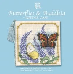 Textile Heritage Needle Case Counted Cross Stitch Kit - Butterflies & Buddleia Multicolor