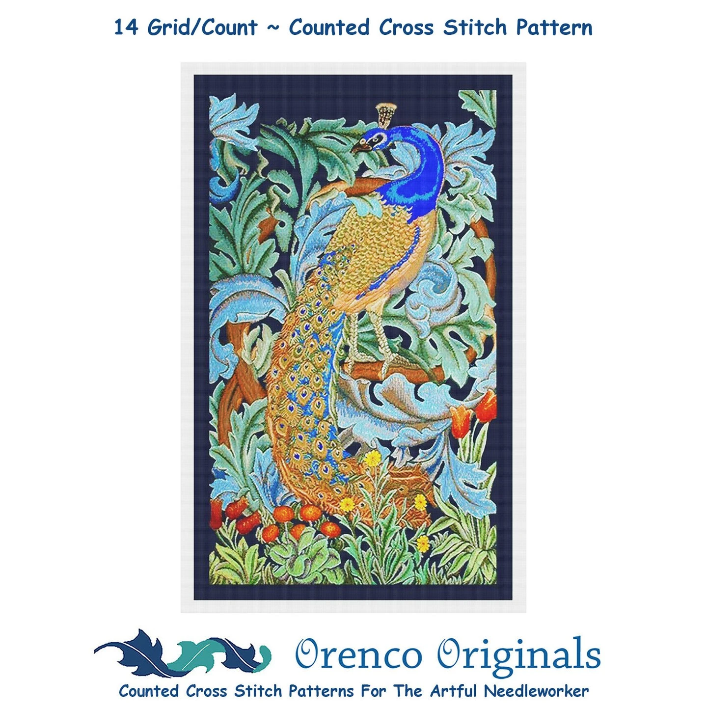 Peacock By Arts And Crafts Movement Founder William Morris Counted Cross Stitch Pattern 13 Peacock By Arts And Crafts Movement Founder William Morris Counted Cross Stitch Pattern - Image 11
