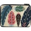Stitch & Zip Needlepoint Coin Purse Kit- Feathers Multicolor