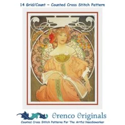 Art Nouveau Artist Alphonse Mucha's Reverie Counted Cross Stitch Chart Pattern 22 Art Nouveau Artist Alphonse Mucha's Reverie Counted Cross Stitch Chart Pattern -Michaels Stores 2932705596105 1