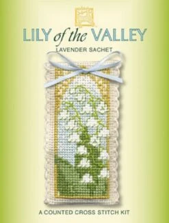 Textile Heritage Lavender Sachet Counted Cross Stitch Kit - Lily Of The Valley Multicolor