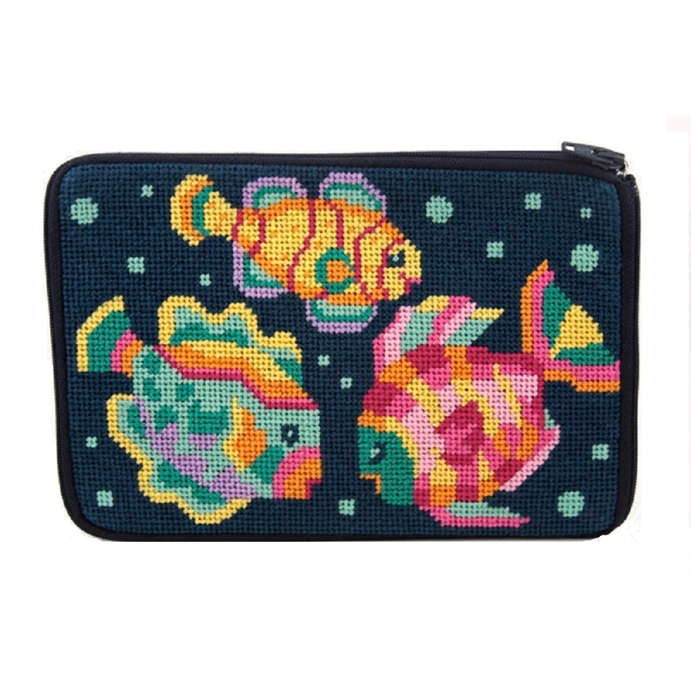 Cosmetic Purse - Tropical Fish - Needlepoint Kit Multicolor 5 Cosmetic Purse - Tropical Fish - Needlepoint Kit Multicolor - Image 3