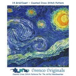 Starry Sky Detail By Vincent Van Gogh Counted Cross Stitch Pattern -Michaels Stores 2932715650249 2