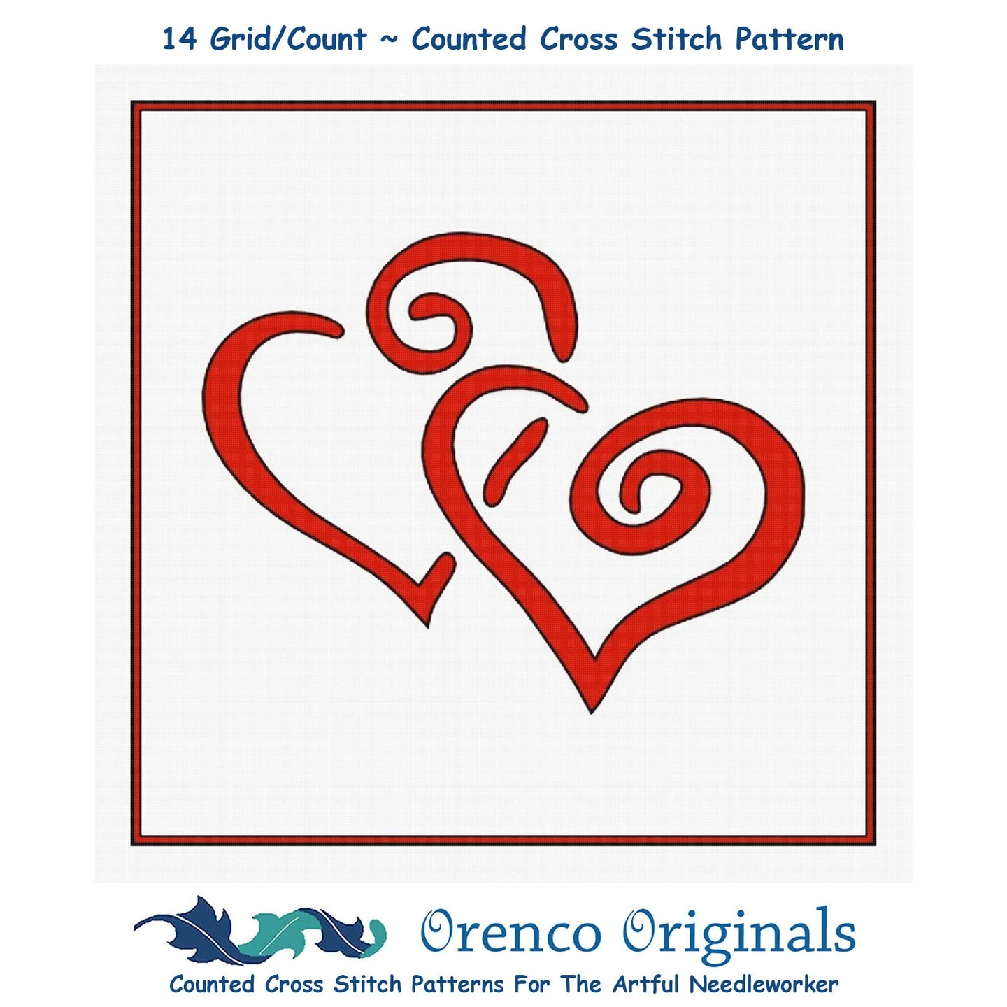 Valentine Art Deco Hearts Love Counted Cross Stitch Pattern - Only 5 DMC Colors 3 Valentine Art Deco Hearts Love Counted Cross Stitch Pattern - Only 5 DMC Colors