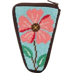 Herrschners Pink Flowers Stitch & Zip Scissor Case Needlepoint Kit Multicolor -Michaels Stores 2976493721961 2