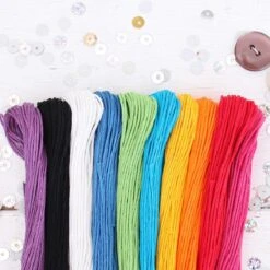 Premium Egyptian Long Fiber Cotton Embroidery Floss Thread Kit In Rainbow Bright Colors - Six Strand Set For Hand Embroidery, Friendship Bracelets, Cross Stitch And Crafts -Michaels Stores 30658198086960 2