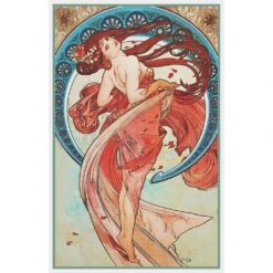 Art Nouveau Alphonse Mucha's Dancer Poster Counted Cross Stitch Chart Pattern -Michaels Stores 3415037235249 1
