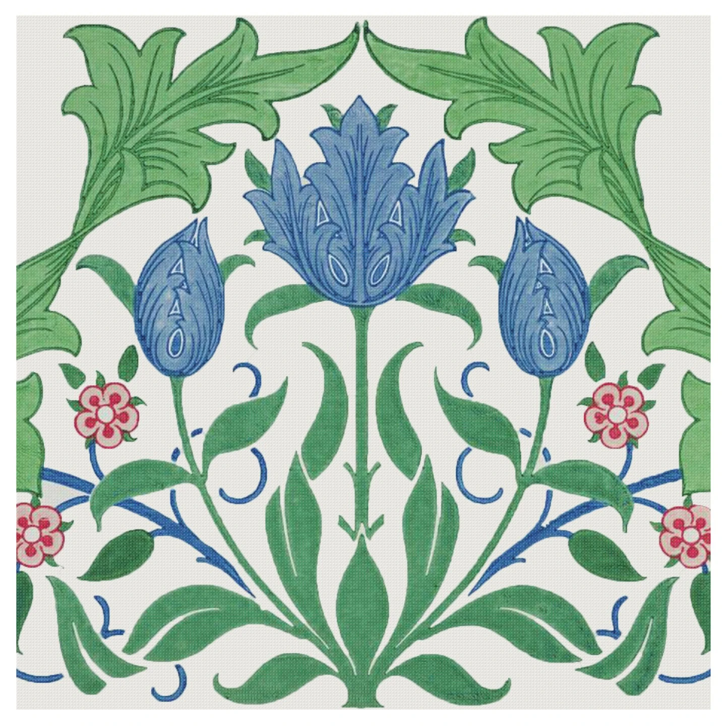New William Morris Colorful Tulips Design Counted Cross Stitch Pattern 14 New William Morris Colorful Tulips Design Counted Cross Stitch Pattern - Image 12