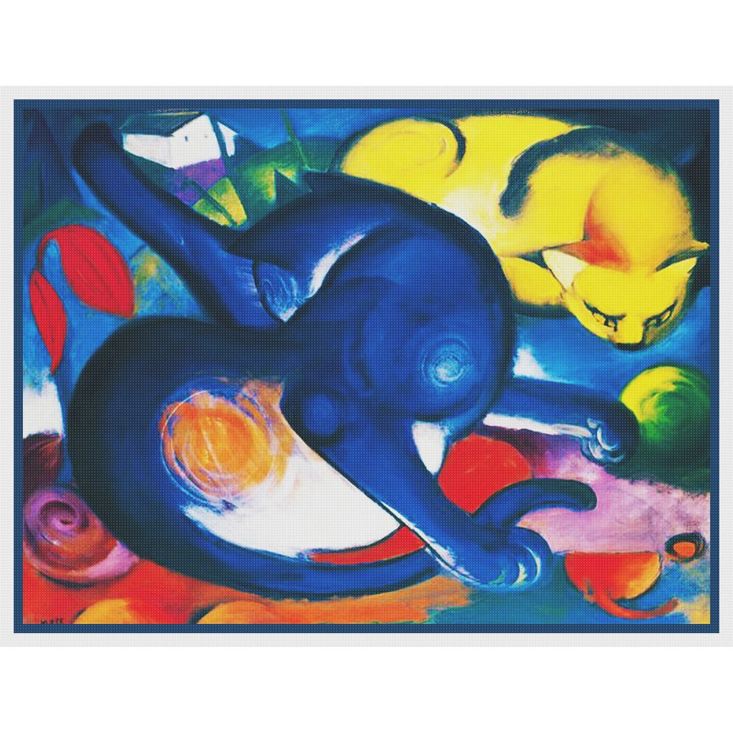 2 Vivid Cats By Expressionist Artist Franz Marc Counted Cross Stitch Pattern 9 2 Vivid Cats By Expressionist Artist Franz Marc Counted Cross Stitch Pattern - Image 7