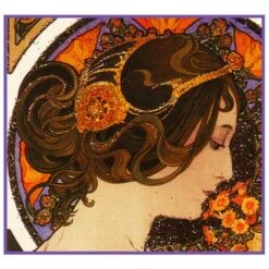 Art Nouveau Alphonse Mucha's Detail Cowslip Poster Counted Cross Stitch Pattern 28 Art Nouveau Alphonse Mucha's Detail Cowslip Poster Counted Cross Stitch Pattern -Michaels Stores 3415057223729 2
