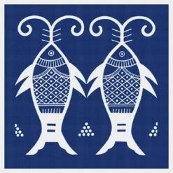 Asian Indigo 2 Fish Folk Art Design *2 DMC Colors* Counted Cross Stitch Pattern 23 Asian Indigo 2 Fish Folk Art Design *2 DMC Colors* Counted Cross Stitch Pattern -Michaels Stores 3415059598641 1
