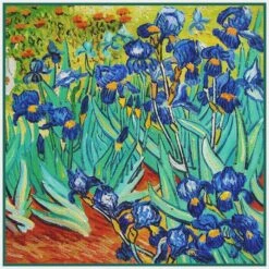 Irises In The Garden Detail Inspired By Impressionist Vincent Van Gogh's Painting Counted Cross Stitch Pattern -Michaels Stores 3415064739761 1