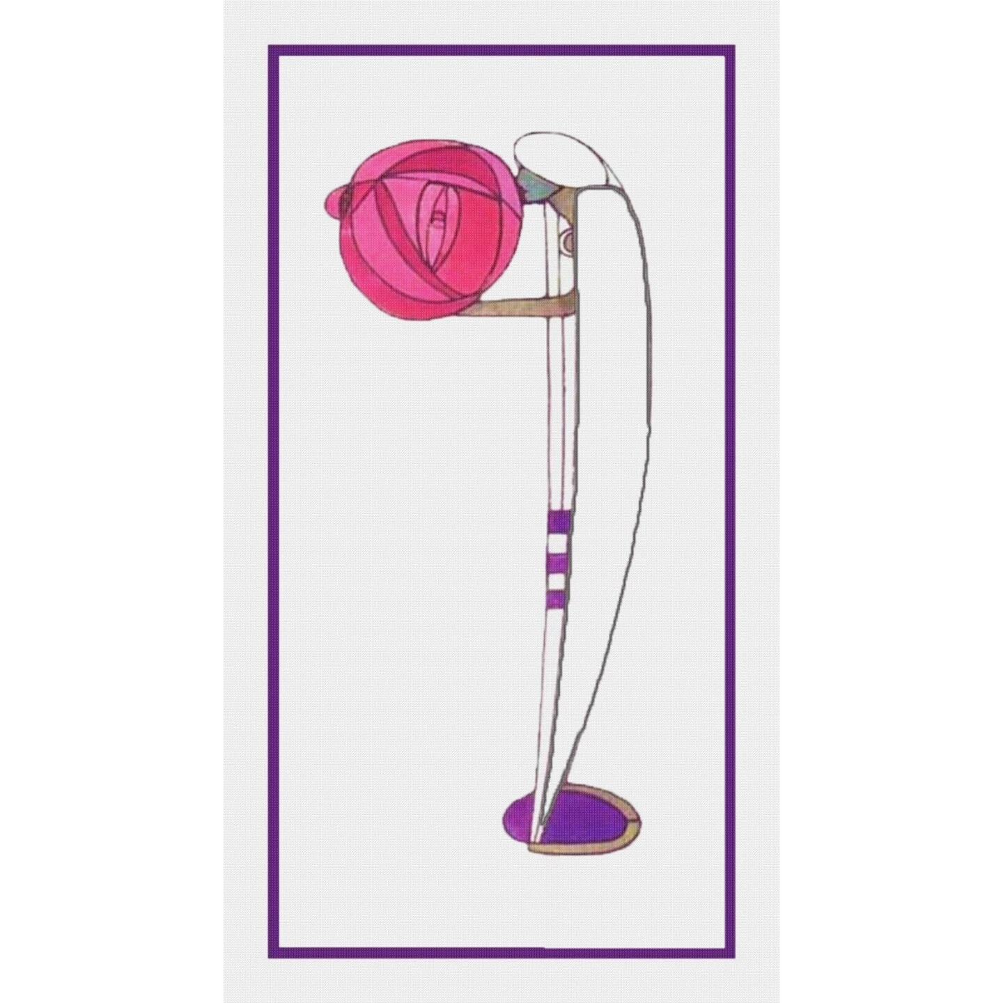 Art Nouveau Charles Rennie Mackintosh Pink Rose Counted Cross Stitch Pattern 4 Art Nouveau Charles Rennie Mackintosh Pink Rose Counted Cross Stitch Pattern - Image 2